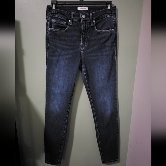 Good American Good Legs Crop Jeans Zip Fly Blue 260 - Picture 4 of 4